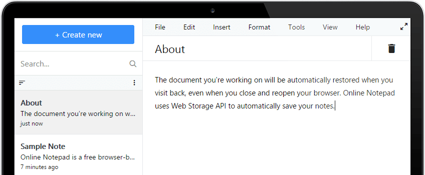 Slayiseo Online Notepad Screenshot